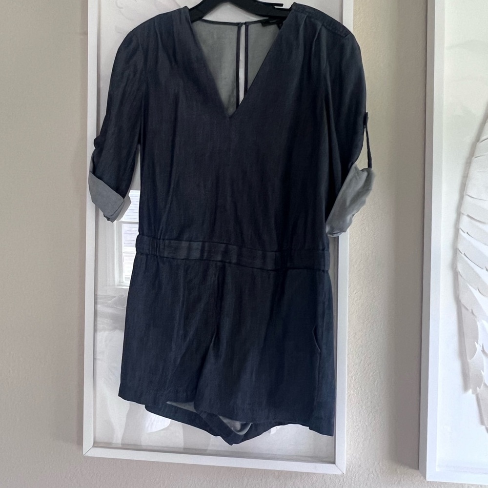 Denim V-Neck Romper